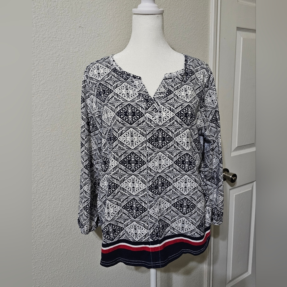 Patriotic Long Sleeve Top Size L